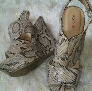 Just Fab Faux Snake Skin Wedges